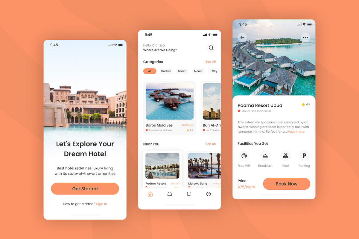 Reserva - Hotel Booking Mobile App, an UI Kit Template by Ermedia Studio (Photo 3 of 4)