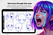 150 Anime Female Head Stamps, a Brush Add-On by Selentaori Studio (Thumbnail 9 of 11)