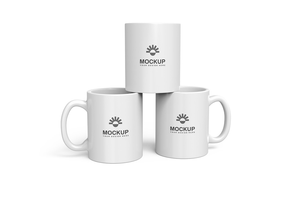 Three Coffee Mugs Stack Mockup, a Product Mockup by graphypix (Photo 3 of 4)