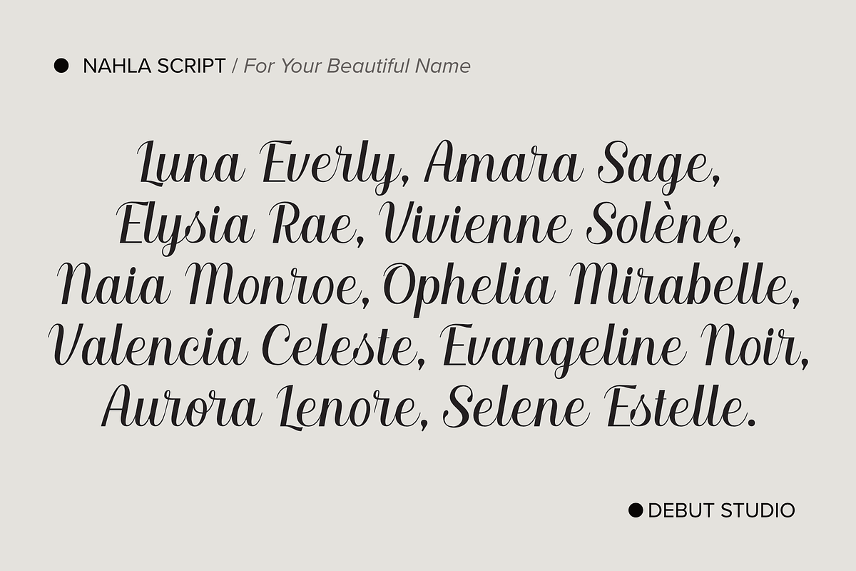 Nahla Script Regular, a Script Font by Debut Studio (Photo 7 of 16)