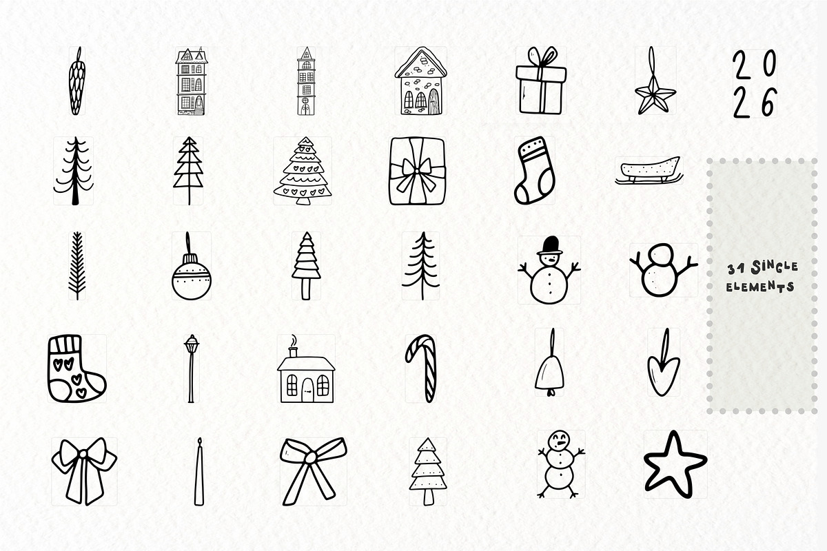 Christmas doodles, patterns, a Decorative Illustration by Anada Arty (Photo 3 of 5)