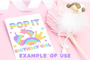 Pop It Sublimation Birthday Girl PNG