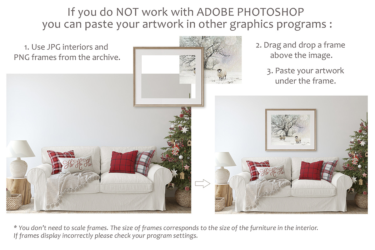 COZY CHRISTMAS Wall&Frame Mockups, a Poster Template by MyHomeMockups (Photo 11 of 12)