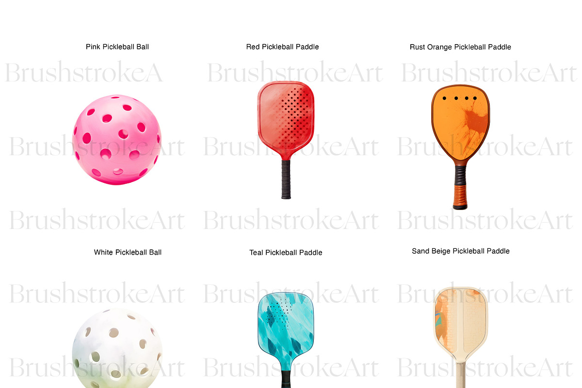 Pickleball Clipart, Pickleball PNG, a Sport Illustration by BrushstrokeArtGB (Photo 2 of 9)