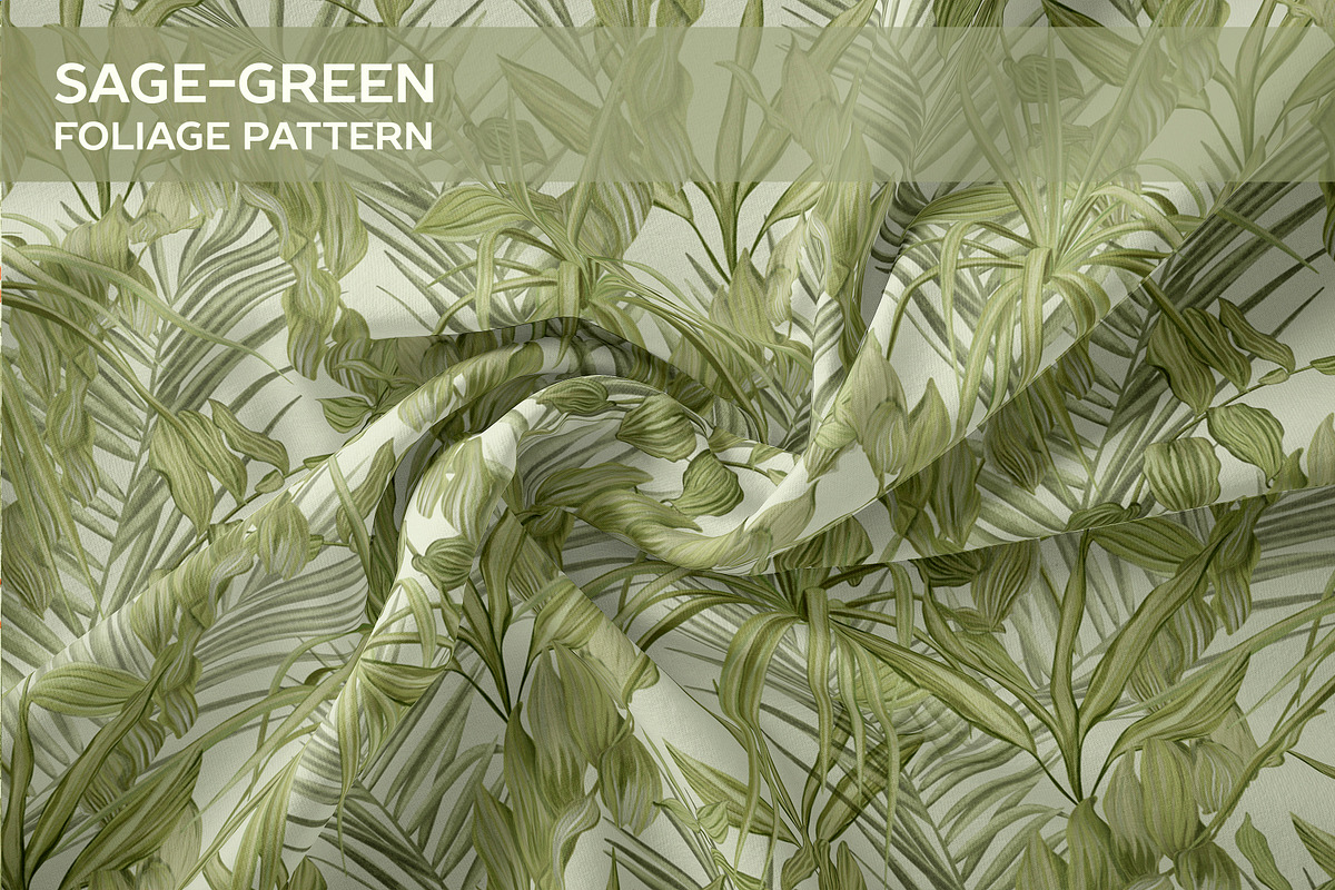 Sage-green foliage pattern, a Pattern Graphic by ANAKOTO (Photo 12 of 13)