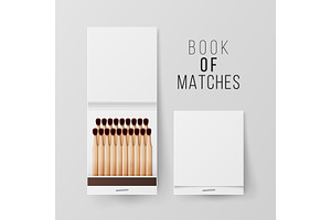 Book Of Matches Vector. Top View
