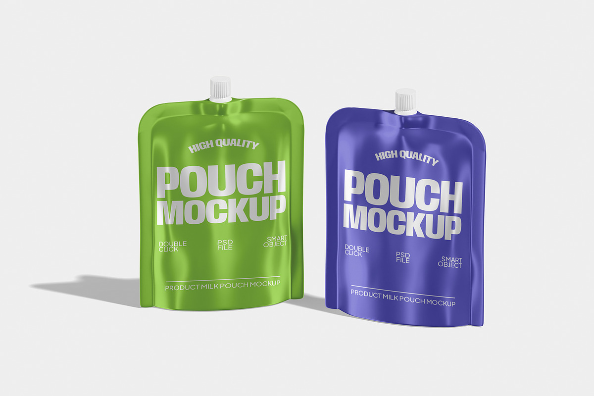 Milk Pouch Mockup, a Packaging Mockup by Unerispace (Photo 3 of 5)