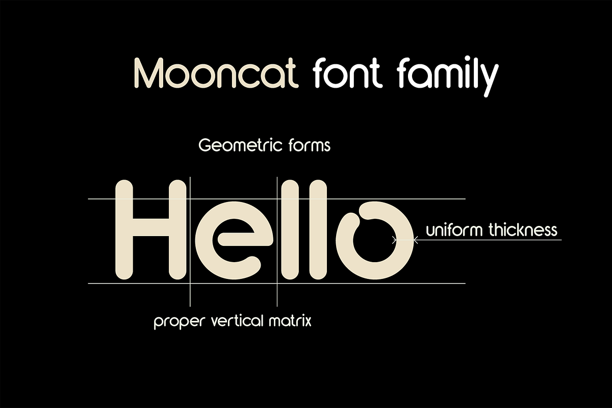 Mooncat font family, a Sans Serif Font by vlad.berla (Photo 3 of 6)