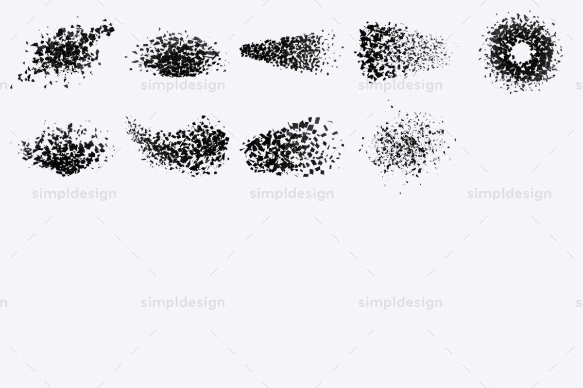 9 Fragments Photoshop Brushes, a Brush Add-On by SimplDesign (Photo 2 of 2)