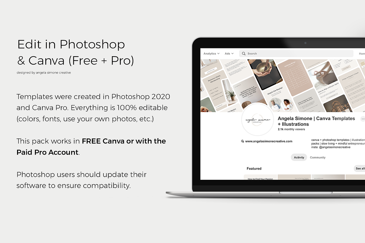 Pinterest Content Marketing Template, a Social Media Template by angela simone creative (Photo 19 of 22)