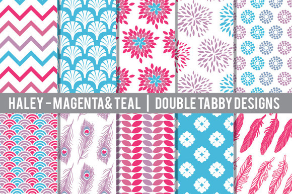 Magenta Purple And Teal Patterns