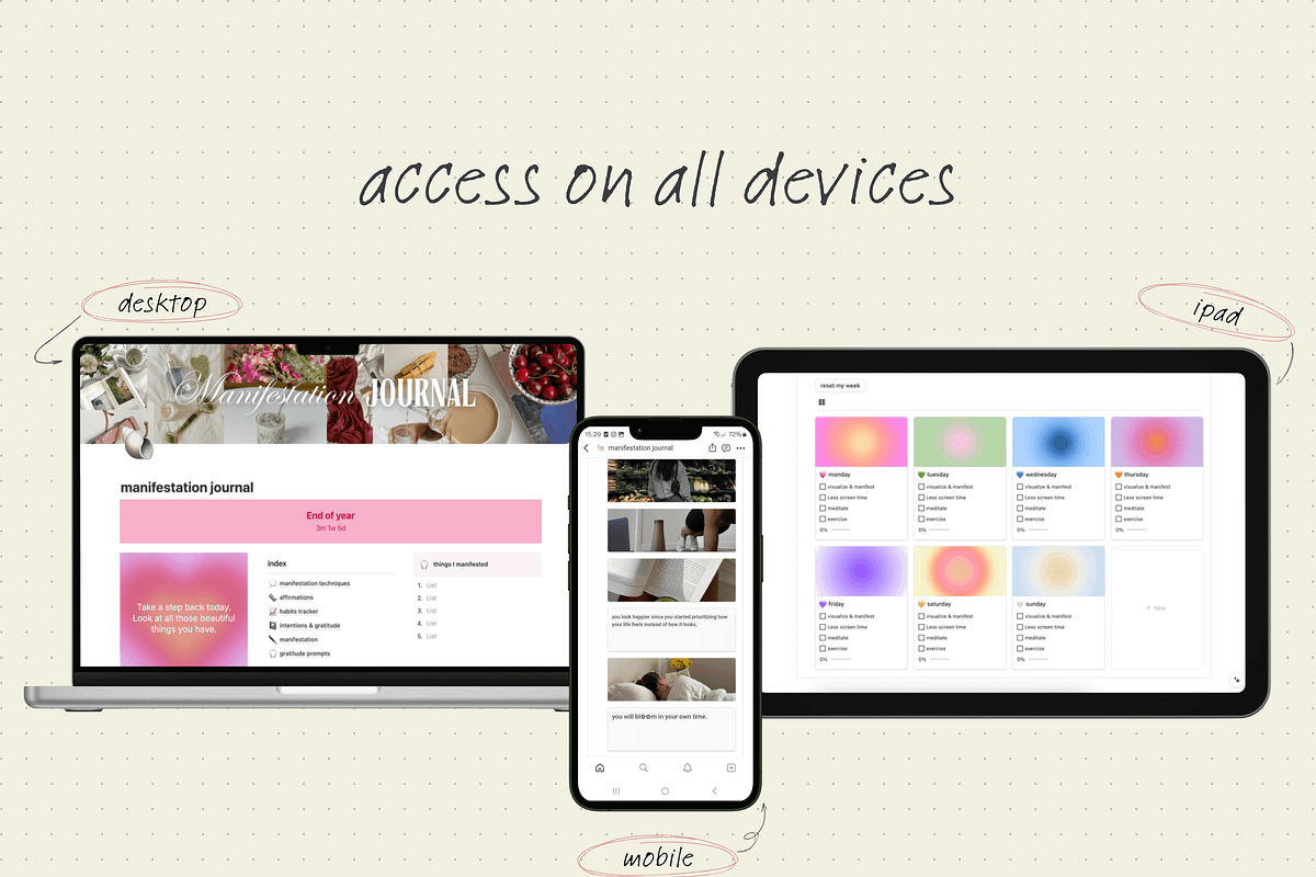 Manifestation journal template, a Websites & App Template by Iasan Design (Photo 7 of 9)