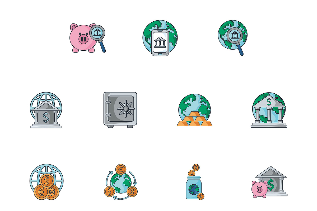 Global Banking Illustration Set