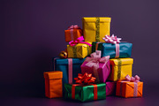 86 Gift boxes with ribbons and bows, a Holiday Photo by Handmadefont (Thumbnail 39 of 90)