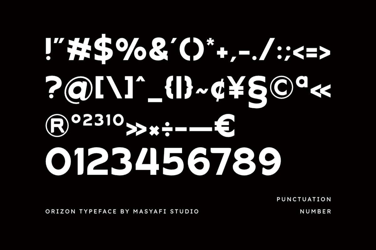 Orizon | Modern Tech Typeface, a Sans Serif Font by Masyafi Studio (Photo 4 of 8)