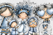 Happy New Year Girl Clipart, an Illustration by Rose Art (Thumbnail 1 of 7)