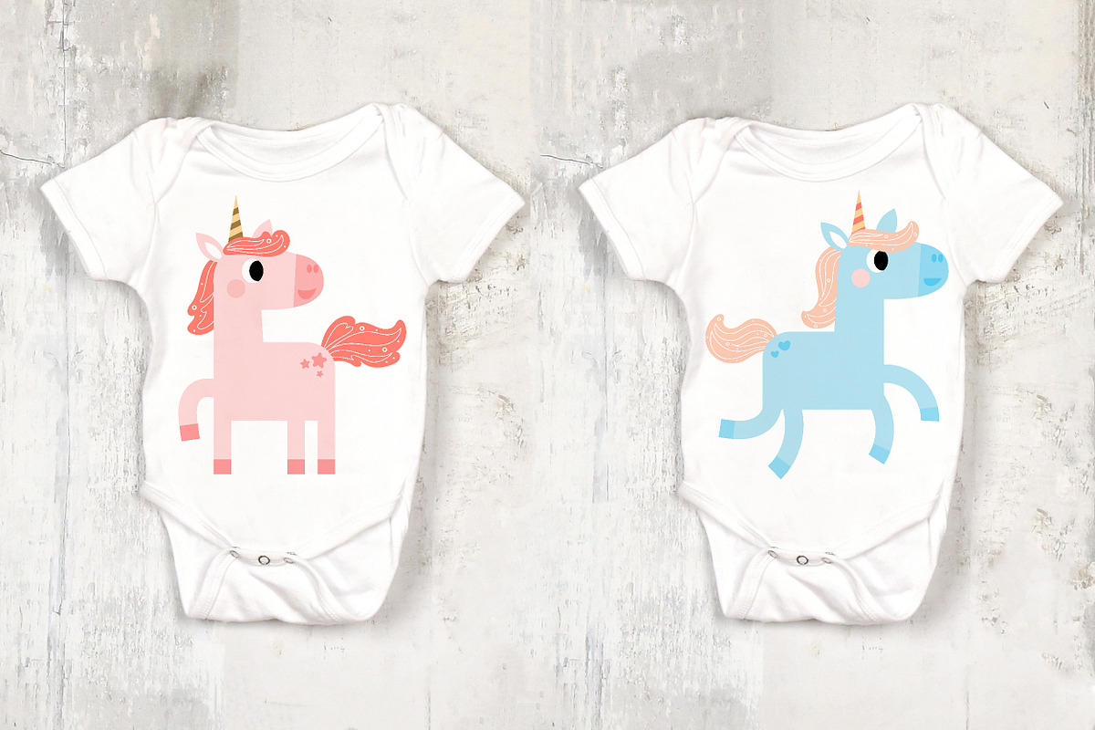 Cute unicorns PNG SVG clipart, an Animal Illustration by Noey smiley (Photo 5 of 9)
