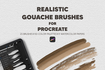 Gouache Procreate Brush Kit of 23, a Brush Add-On by Mockup Art Atelier