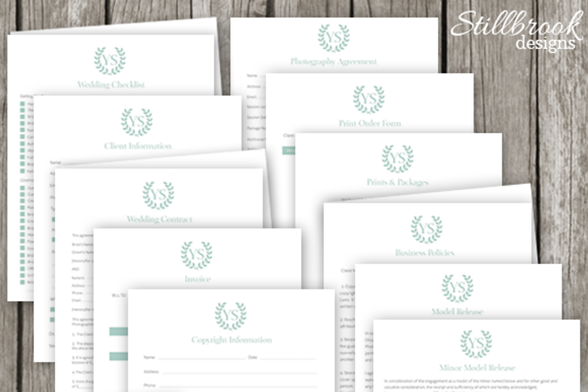 Photography Contracts & Forms Set, a Stationery Template by Stillbrook Designs