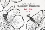 Hibiscus Flower Vector Line Art Set, an Illustration by MadliArt (Thumbnail 2 of 4)