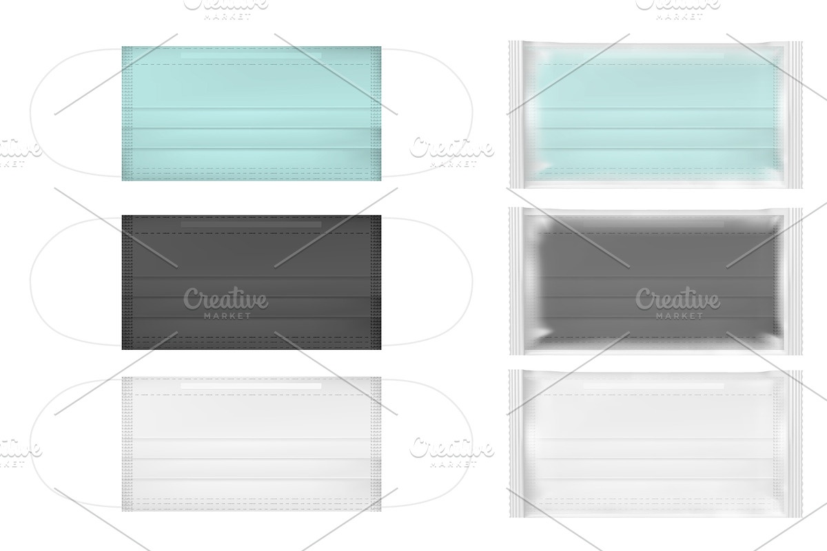 Medical mask, transparent packaging, a Packaging Mockup by Kseniia_designer's shop (Photo 2 of 3)