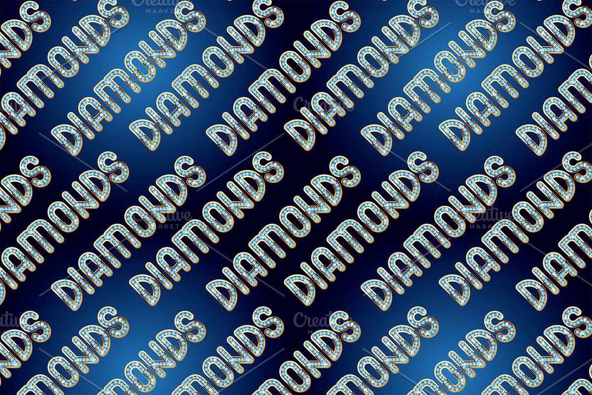 Diamonds and gold - unique font, a Decorative Illustration by Retro Graphic Box (Photo 4 of 7)