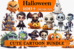 400 Halloween Pumpkin Cute Cartoon