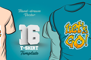 16 Hand-drawn Vector Tshirt Template