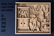 Cozy Reading Nook Shadow Box SVG, an Object Graphic by HelloWood (Thumbnail 3 of 5)
