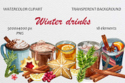 Watercolor winter set clothes drinks, a Seasonal Illustration by Fresh art by Larysa (Thumbnail 3 of 6)
