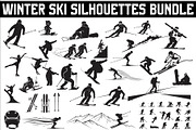 collection of Winter Ski Silhouette, an Illustration by Amazin_art (Thumbnail 1 of 33)