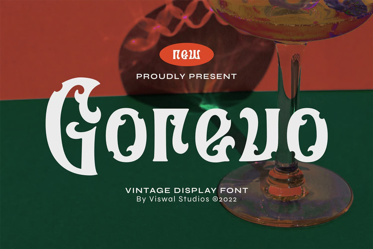 Gorevo - Vintage Font, a Blackletter Font by Viswal Studio (Photo 1 of 6)
