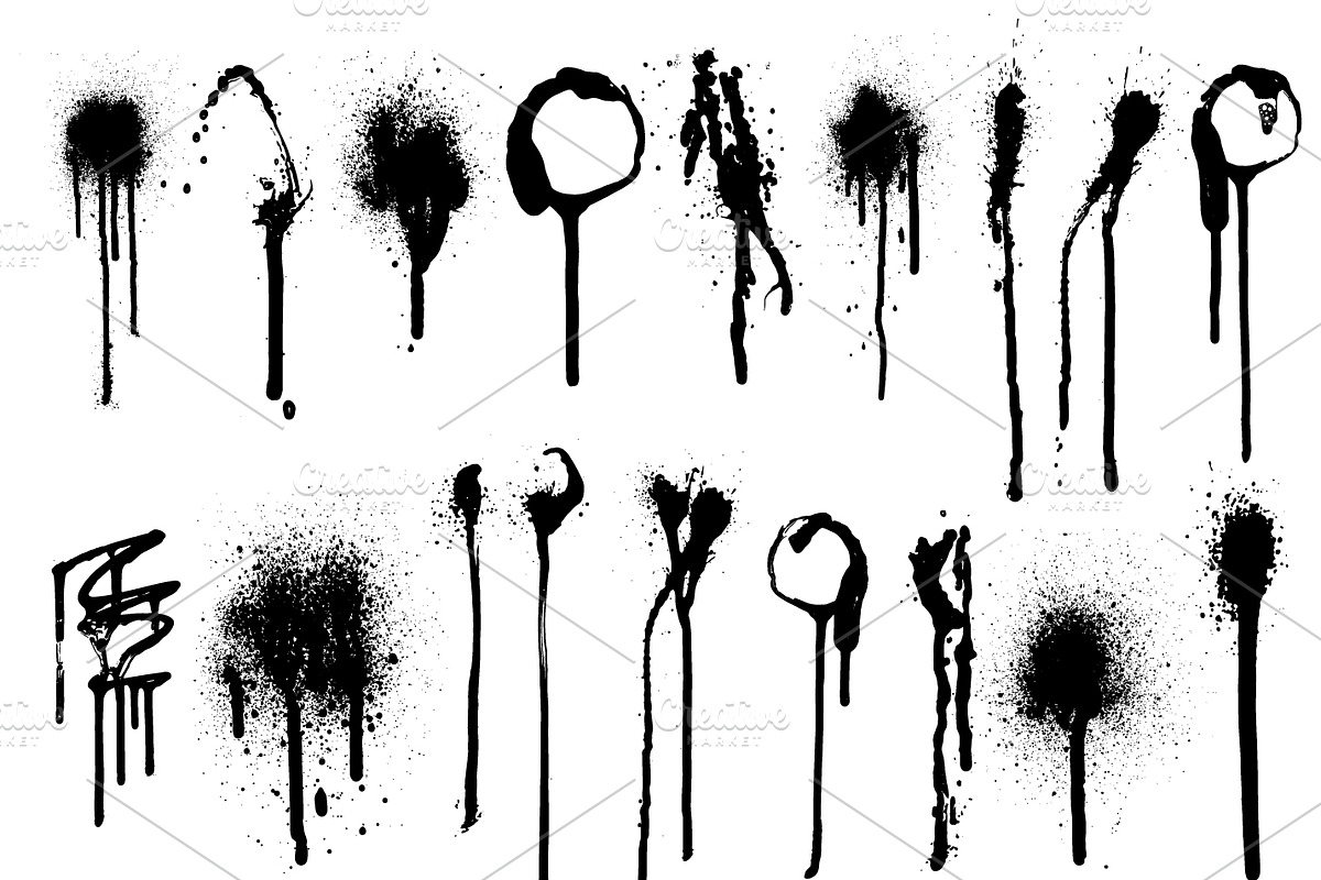 Big vector set of painted blots, a Texture Graphic by Valentain_Jevee (Photo 11 of 31)