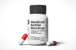 Medical Pill Bottle Mockup, a Packaging Mockup by Designer Dude