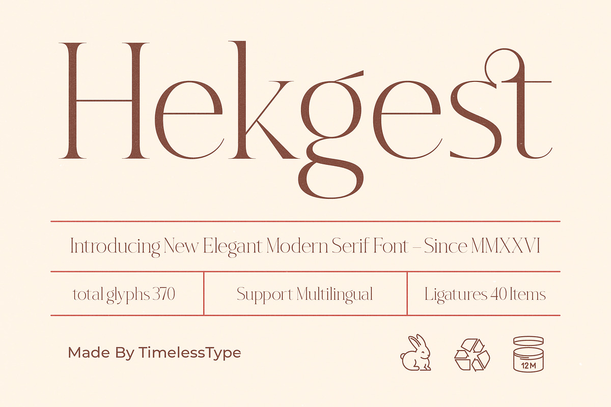 Hekgest Elegant Modern Serif, a Serif Font by timelesstype.co (Photo 1 of 20)