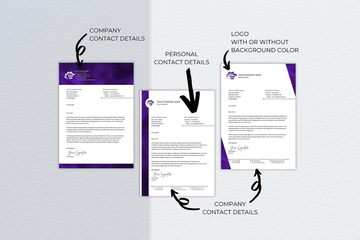 Letterhead Template Bundle - MS Word, a Stationery Template by B2 Studio (Photo 5 of 10)