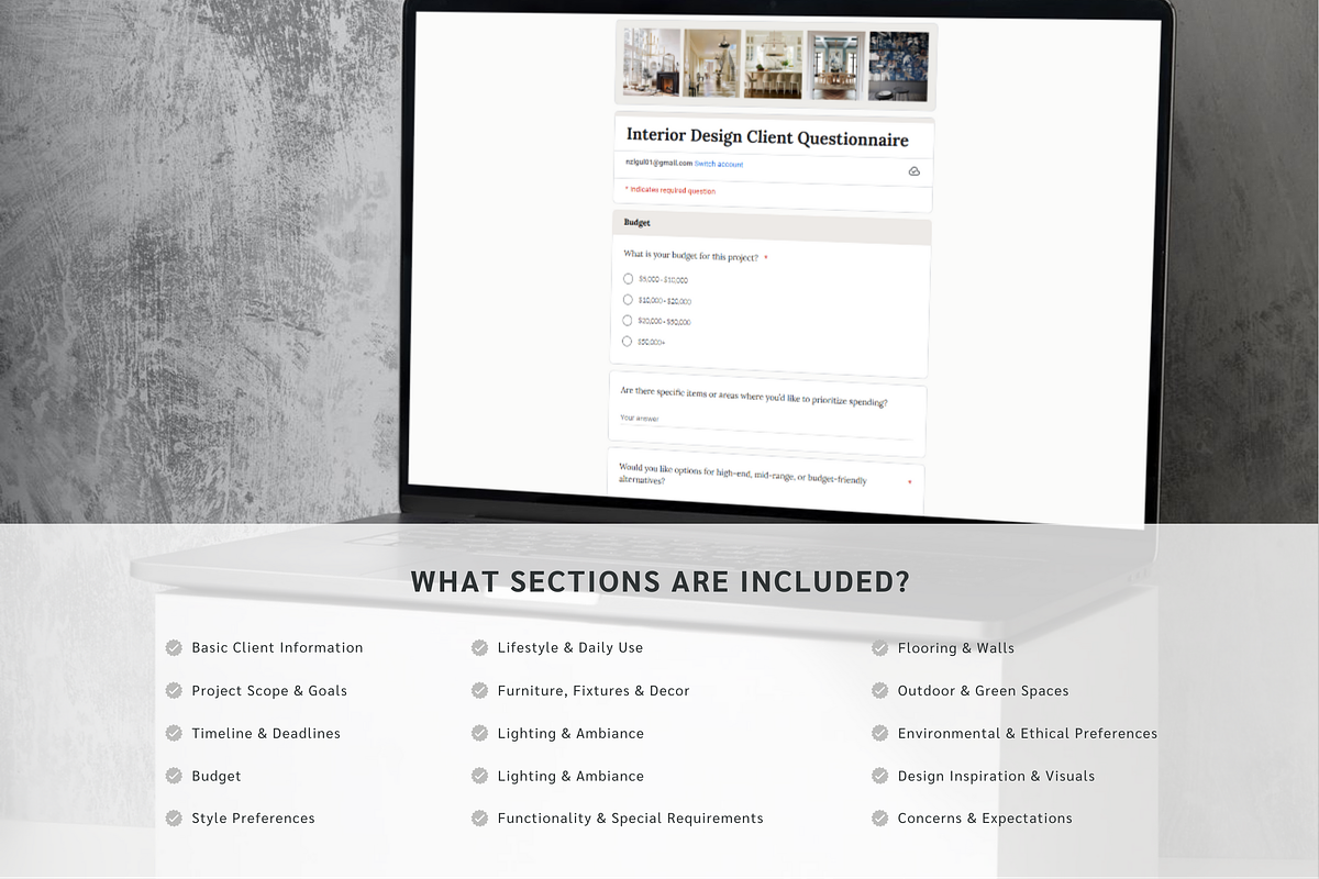 Interior Design Client Questionnaire, a Presentation Template by yesitisprintable (Photo 7 of 7)