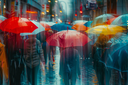 Multiple individuals with umbrellas, a Photo by Iftikhar Alam