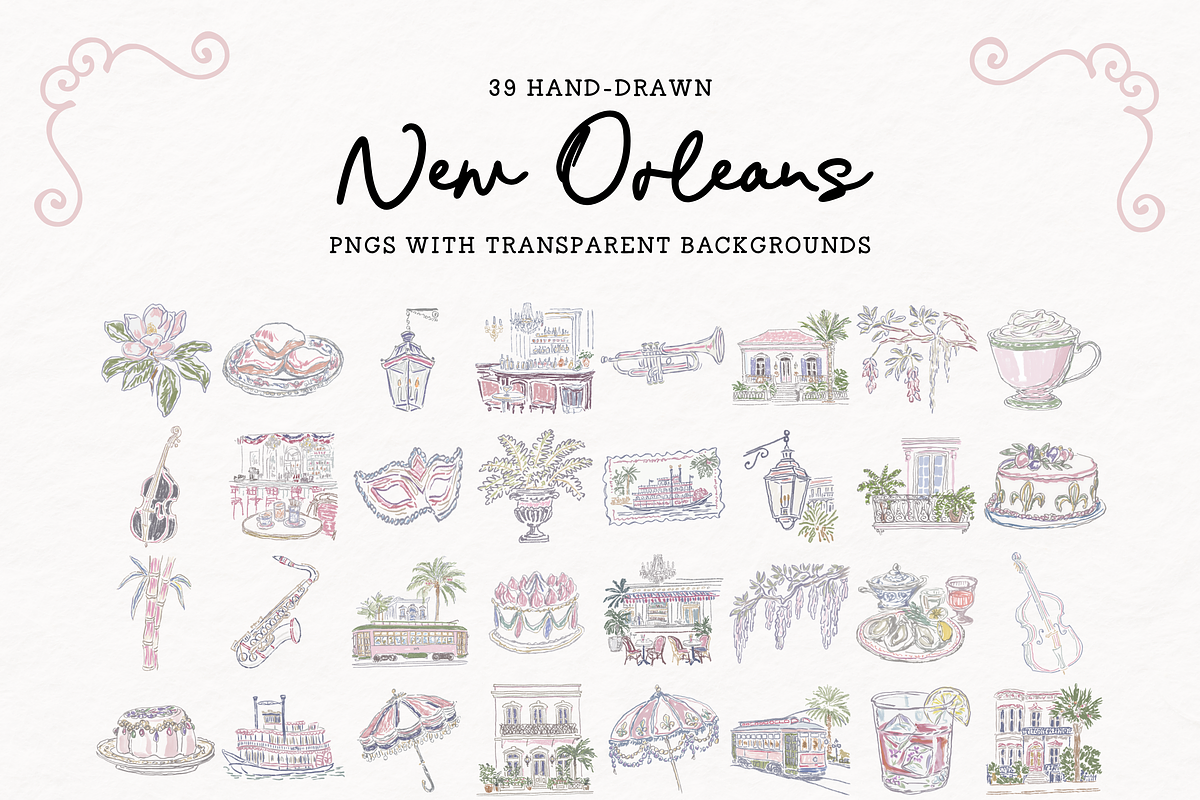 New Orleans Clipart, French Quarter, an Object Illustration by The October Creative (Photo 2 of 16)