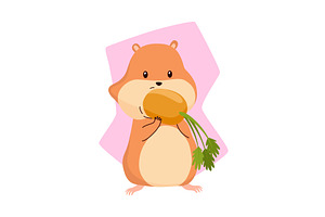 Cartoon hamster. Fluffy domestic pet, an Animal Illustration by the8monkey