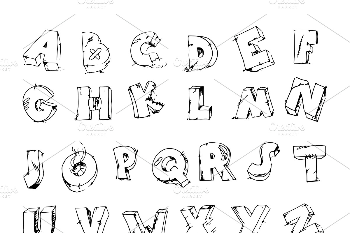 Cracked font on chalkboard preview 2