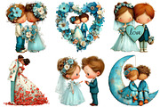 Valentine Weeding Couple Clipart, an Illustration by Craft Nest (Thumbnail 8 of 9)
