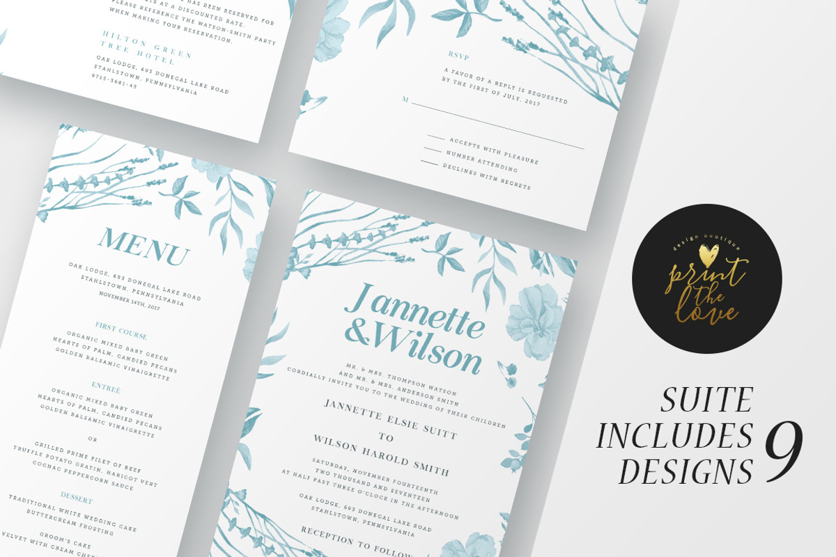 Wedding Invitation Suite - Jannette, an Invitation Template by Print The Love Boutique (Photo 6 of 6)