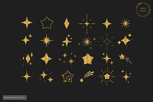 Gold Glitter Stars