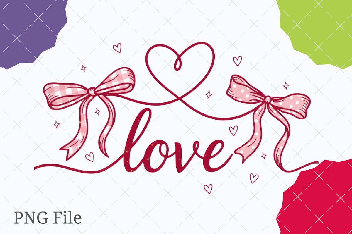 Coquette Bow Heart Love Valentine PN, an Illustration by designcity5 (Photo 1 of 8)