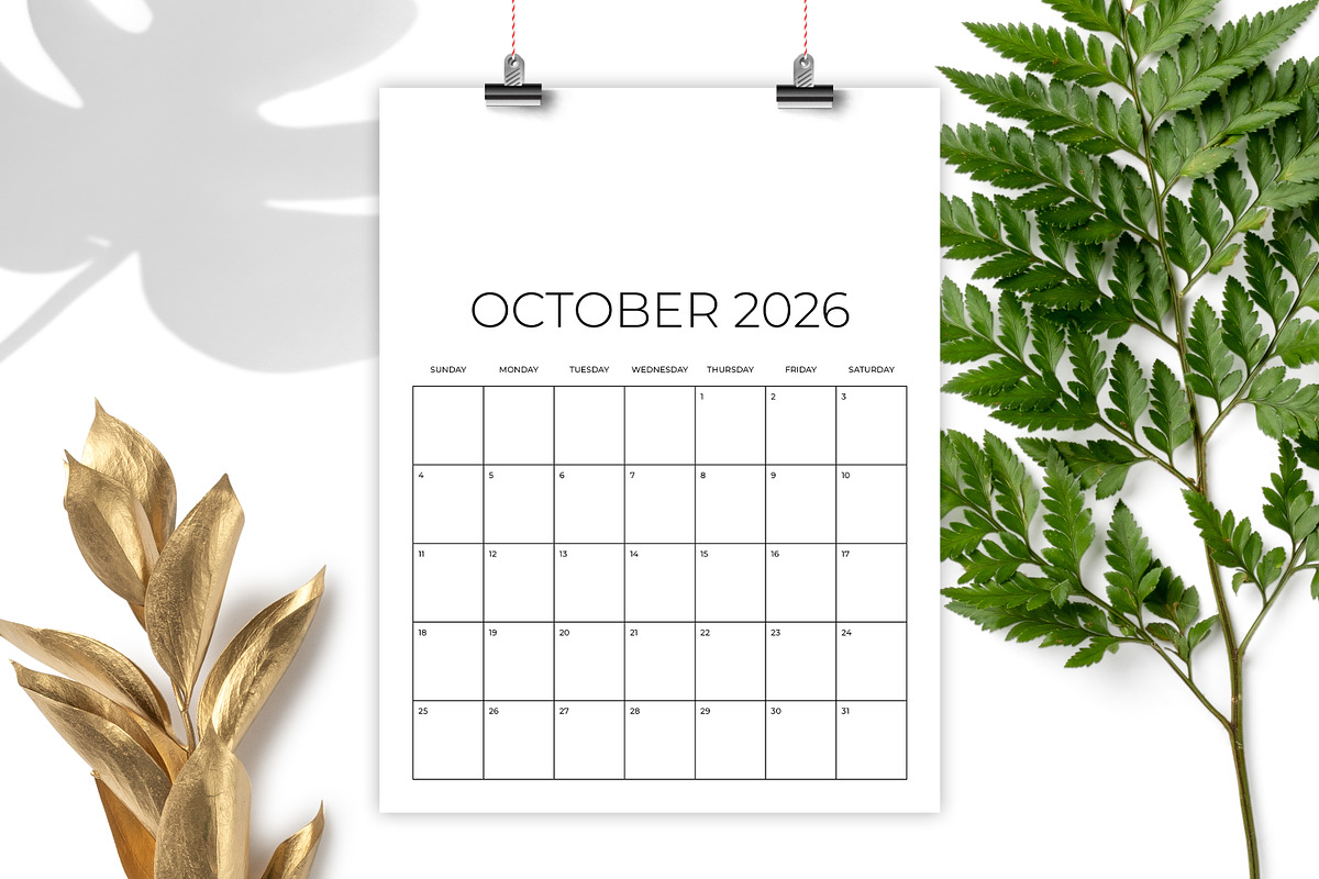 2026 Vertical 8.5 x 11 Inch Calendar, a Stationery Template by Running With Foxes (Photo 5 of 6)