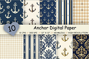 Anchor Digital Paper Pack, Classic, a Pattern Graphic by FloridPrintables (Thumbnail 1 of 9)