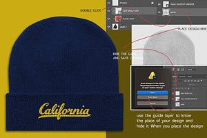 Beanie Mockup PSD Hat Template