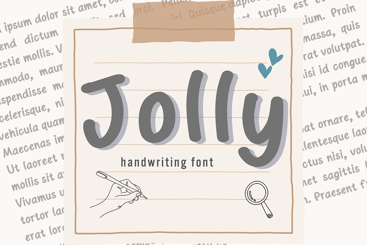 Jolly Handwriting Font, a Handwritten Font by Ruddean2109 (Photo 1 of 10)