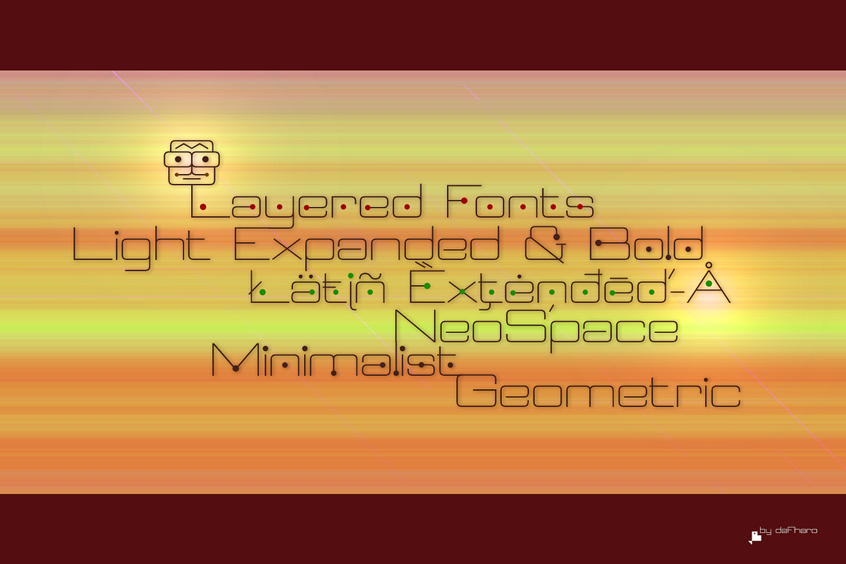 Neospace, 3 Display & Layered Font, a Sans Serif Font by deFharo (Photo 9 of 9)